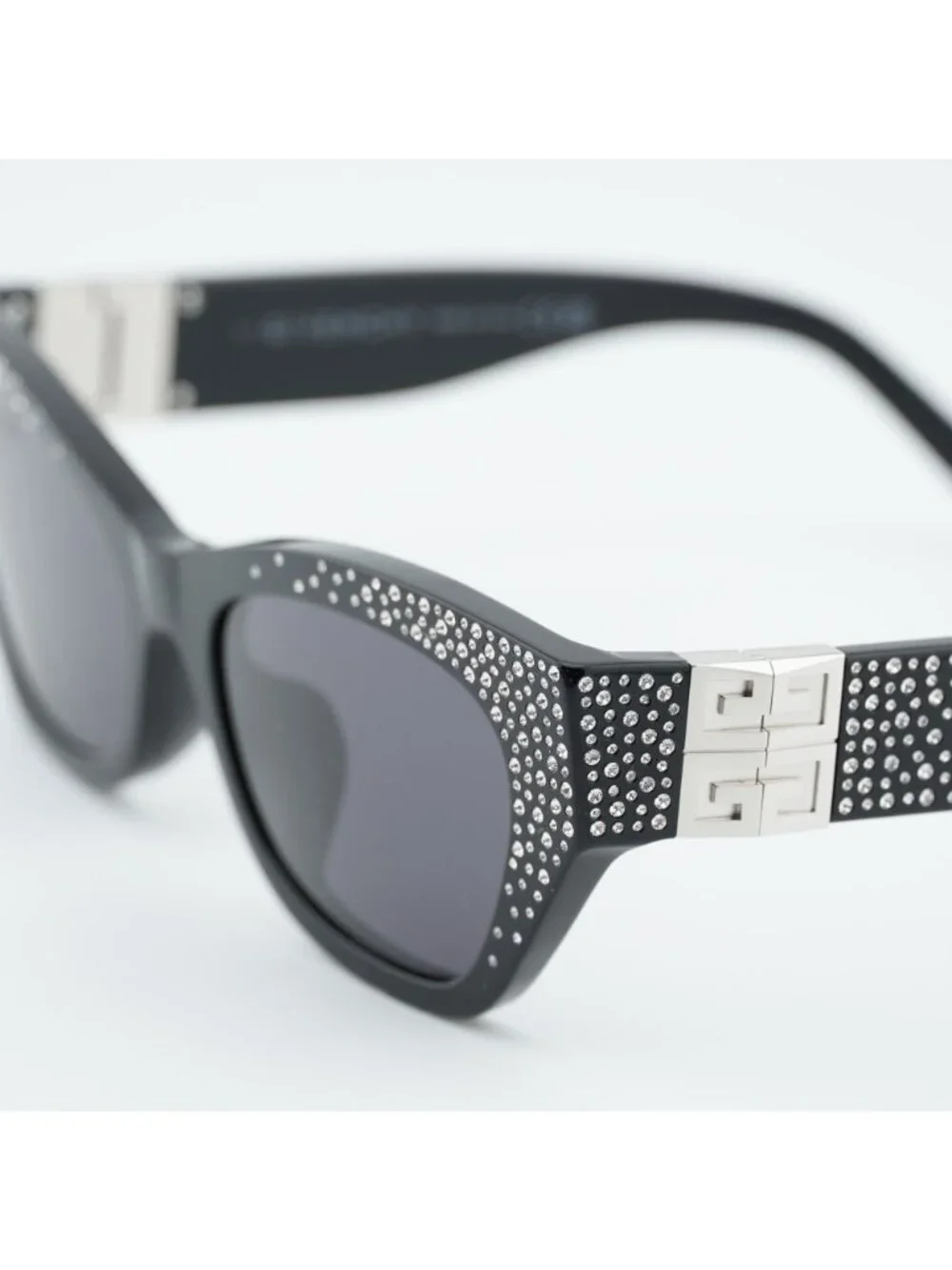 Givenchy GV4019IS 01A Sunglasses Black with Stones Cat Eye Frame, Grey Lenses